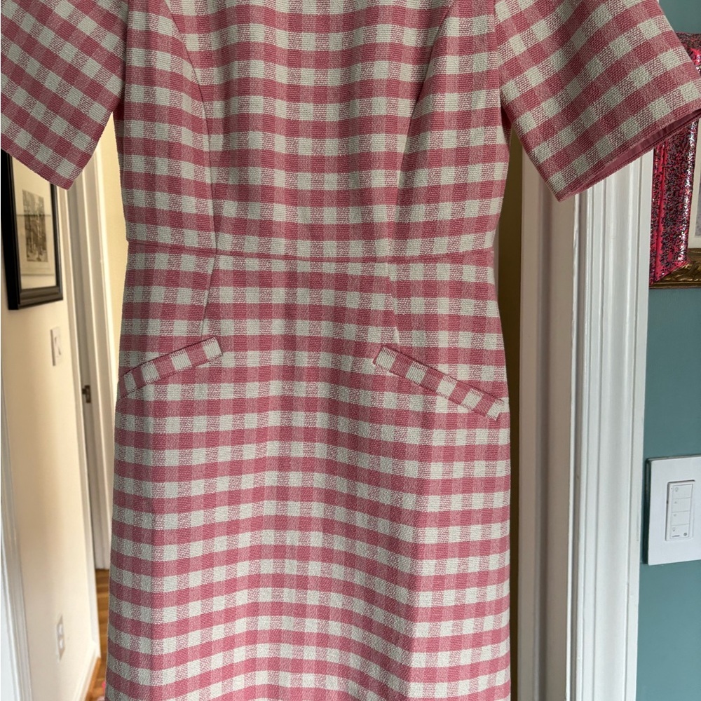 J. Crew Gingham Mini Dress in Pink and White - Picture 6 of 8